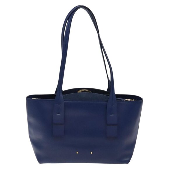 Chloe C. Medium Shoulder Bag Leather Blue Gold Auth - Picture 3 of 16